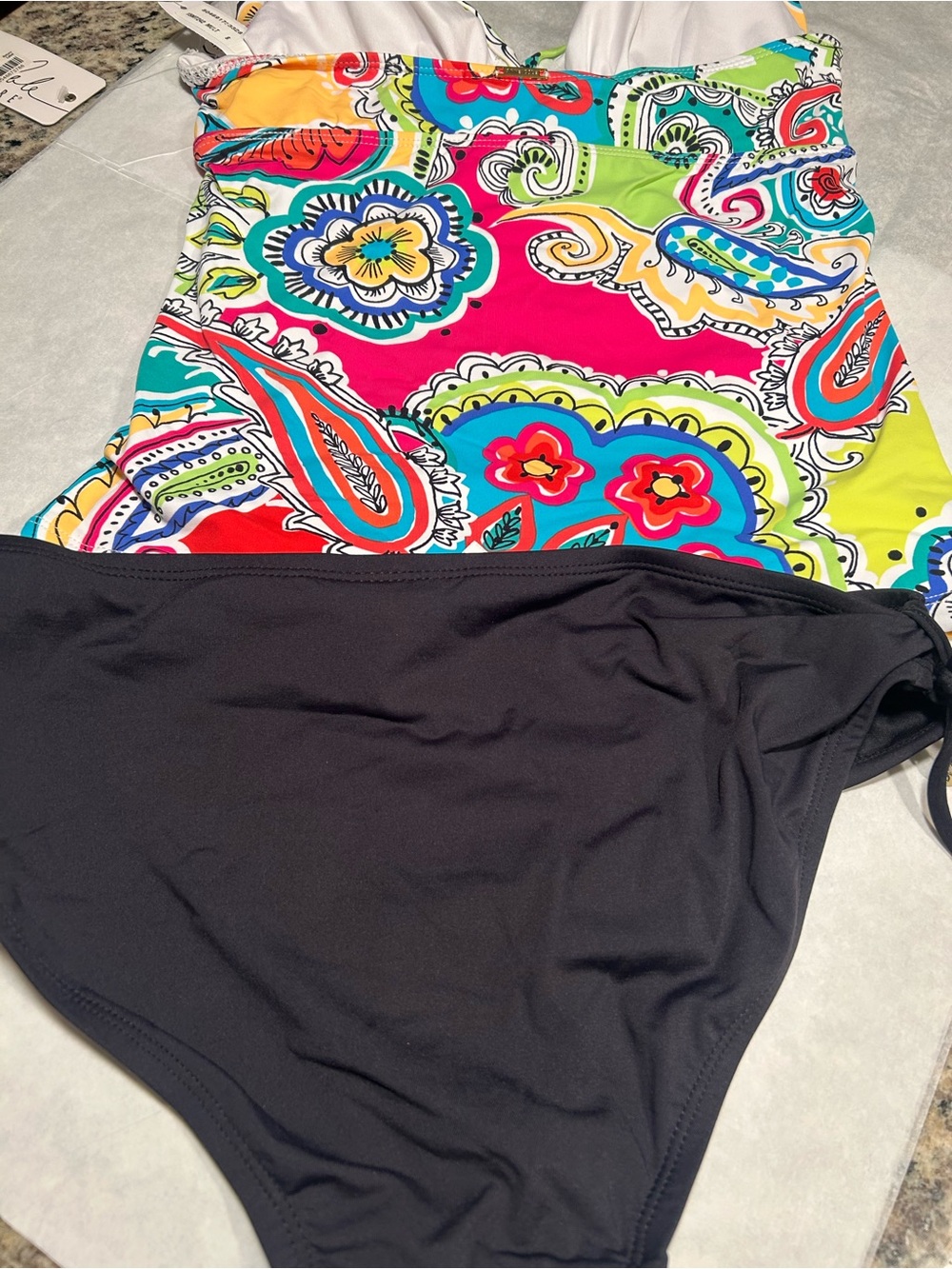 Anne Cole Multicolor Floral & Black Two-Piece Swimsuit - Picture 2 of 3